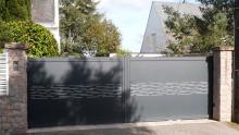 Portail alu effet ligne